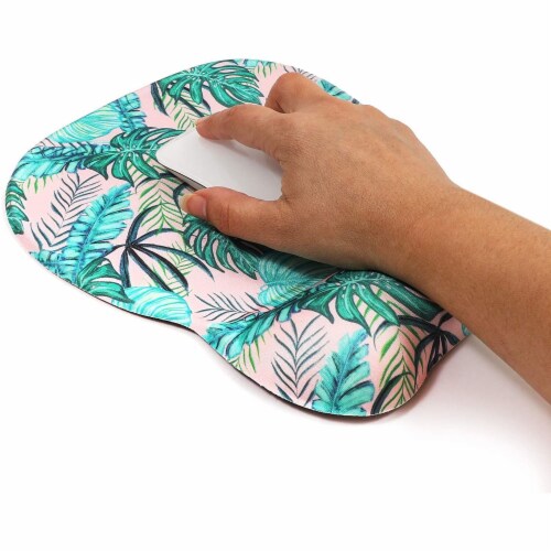Tropical Mouse Pad with Wrist Support, Office Desk Accessories Perspective: bottom