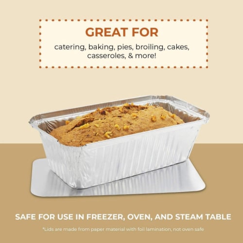 Juvale 50 Pack Disposable Aluminum Loaf Pans With Lids, 22oz Tins For Baking,  Heating, Storing, 8.5 X 2.5 X 4.5 In : Target