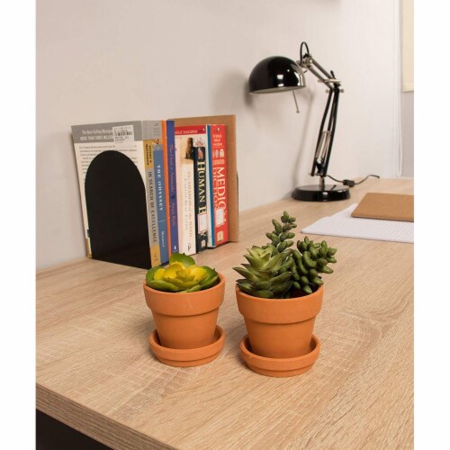 12 Pack Small Terra Cotta Pots with Saucers for Indoor and Outdoor, Brown, 2.7 x 2.5 inches Perspective: bottom