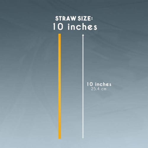 300ct Plastic Orange Disposable Party Drinking Straws, Extra Long 10" Perspective: bottom