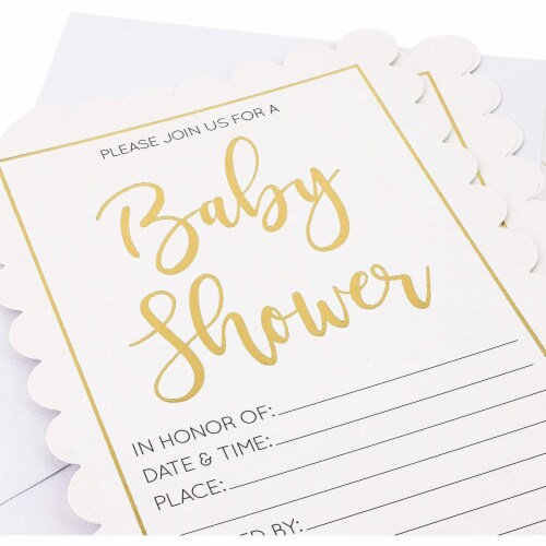 Gold foil sales baby shower invitations