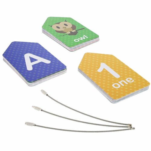 Colorful Educational Flash Cards (Words, Alphabet, Numbers, 78 Pieces, 3-Pk) Perspective: bottom