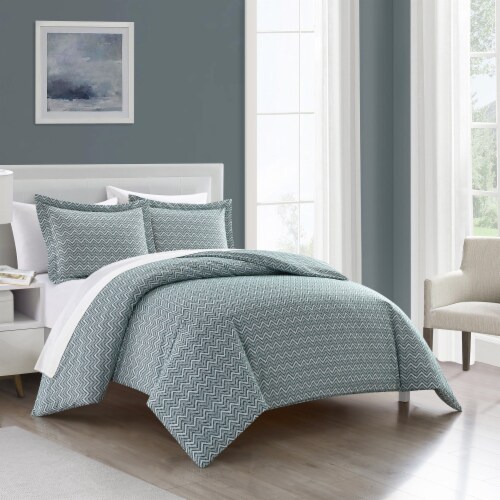 Blaine 2 or 3 Piece Duvet Cover Set Contemporary Two Tone Striped taupe queen Perspective: bottom