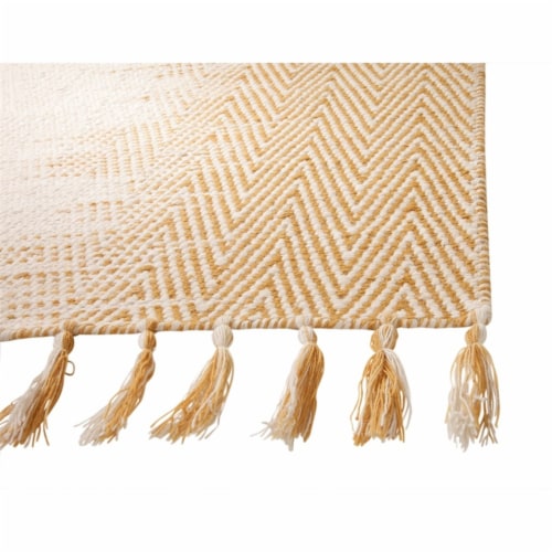 Abacasa Lola Yellow and Ivory 8x10 Area Rug - Sam's International Perspective: bottom