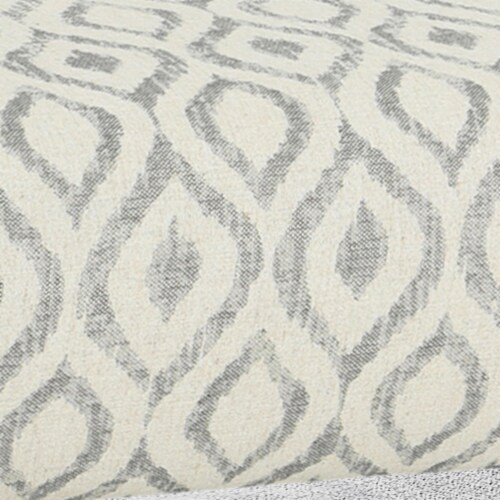 Petty Mid Century Boho Fabric Ottoman, Charcoal Cat Eye Pattern Perspective: bottom
