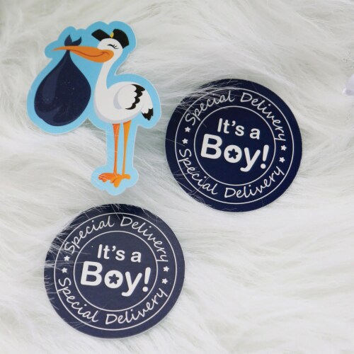 Big Dot of Happiness Boy Special Delivery Shaped It's A Boy Stork Baby Shower Cut-Outs 24 Ct Perspective: bottom