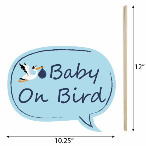 Big Dot of Happiness Funny Boy Special Delivery - Blue It's a Stork Photo Booth Props 10 Pc Perspective: bottom