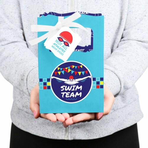 Big Dot of Happiness Making Waves Swim Team Swimming Party or Birthday Favor Boxes 12 Ct Perspective: bottom