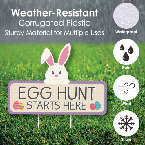 Big Dot of Happiness Easter Egg Hunt Arrow Yard Signs - Outdoor Easter Bunny Yard Decor 10 Pc Perspective: bottom
