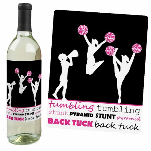 Big Dot of Happiness We've Got Spirit - Cheerleading Party Wine Bottle Label Stickers 4 Ct Perspective: bottom