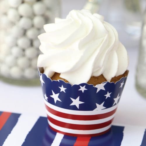 Big Dot of Happiness Stars & Stripes USA Patriotic Party Cupcake Decor Cupcake Wrappers 12 Ct Perspective: bottom