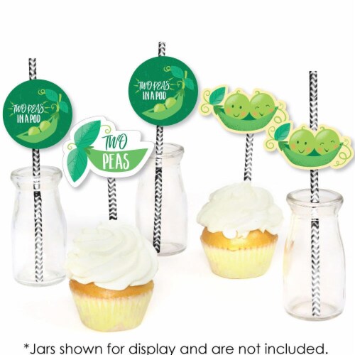 Big Dot of Happiness Double the Fun Twins Two Peas in a Pod - Striped Paper Straw Decor 24 Ct Perspective: bottom