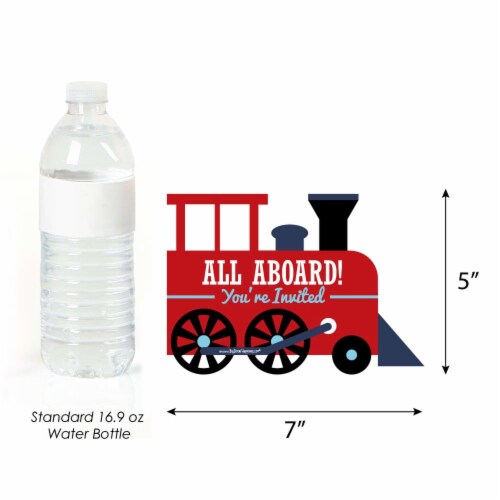 Big Dot of Happiness Railroad Party Crossing - Shaped Fill-in Invitations & Envelopes 12 Ct Perspective: bottom