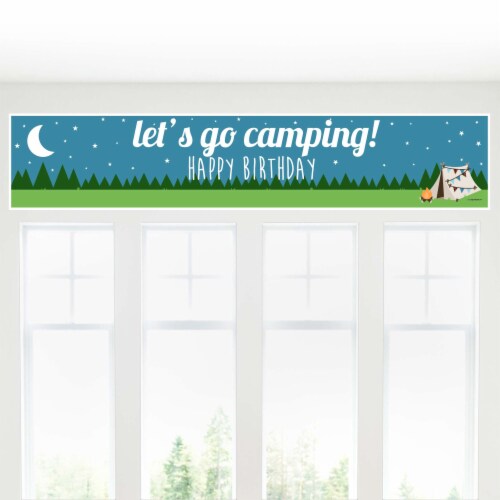 Big Dot of Happiness Happy Camper - Camping Happy Birthday Decorations Party Banner Perspective: bottom