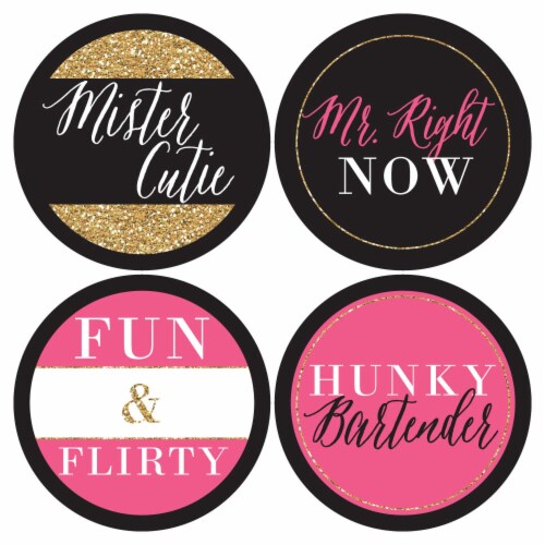 Big Dot of Happiness Girls Night Out - Bachelorette Party Man Hunt Stickers - Set of 12 Perspective: bottom