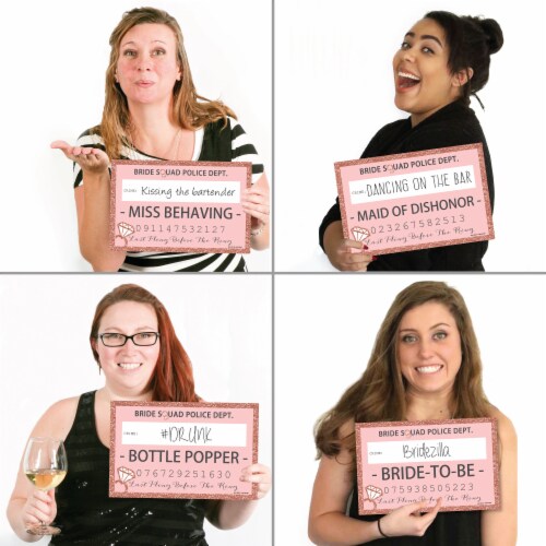 Big Dot of Happiness Bride Squad Rose Gold Bachelorette Mug Shot Photo Booth Props 20 Ct Perspective: bottom