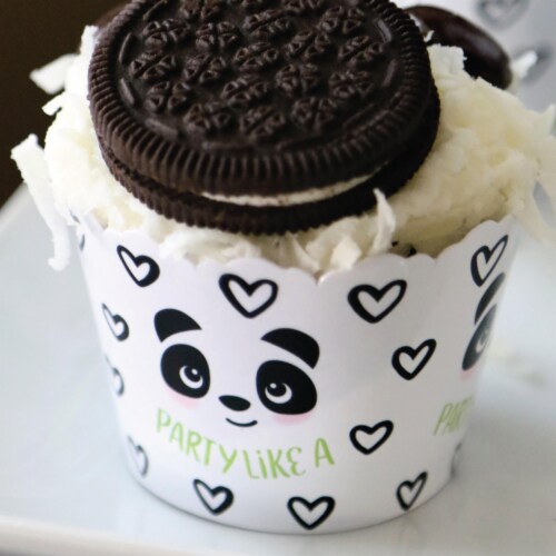 Big Dot of Happiness Party Like a Panda Bear - Baby Shower or Birthday Cupcake Wrappers 12 Ct Perspective: bottom