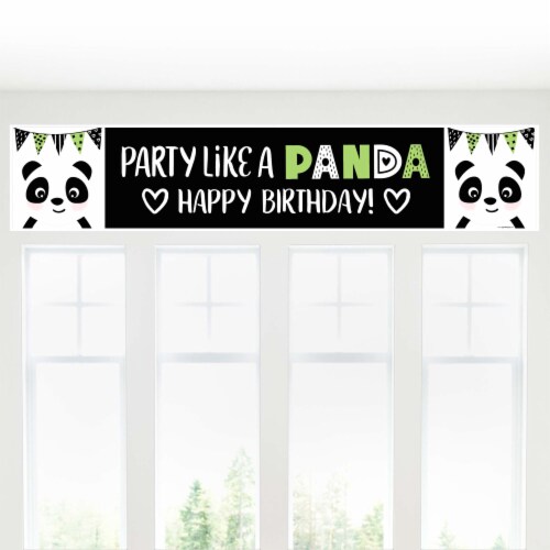 Big Dot of Happiness Party Like a Panda Bear - Happy Birthday Decorations Party Banner Perspective: bottom