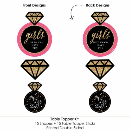Big Dot of Happiness Girls Night Out Bachelorette Party Centerpiece Stick Table Toppers 15 Ct Perspective: bottom