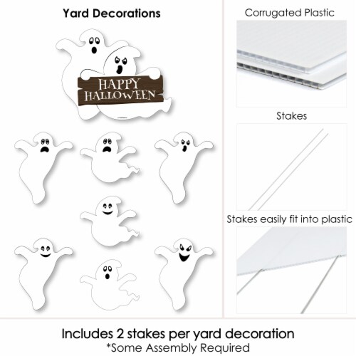 Big Dot of Happiness Spooky Ghost - Outdoor Lawn Decor - Halloween Party Yard Signs 8 Ct Perspective: bottom