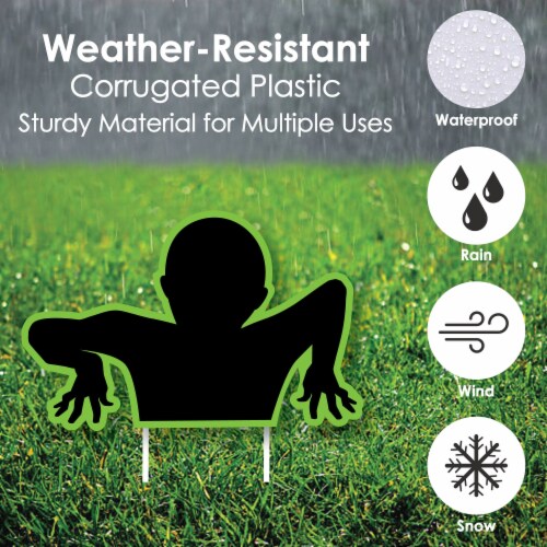 Big Dot of Happiness Zombie Zone - Lawn Decor - Outdoor Halloween Party Yard Decor - 10 Pc Perspective: bottom