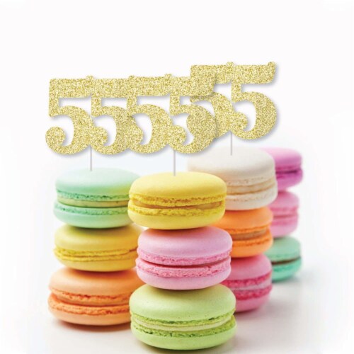 Big Dot of Happiness Gold Glitter 55 - Dessert Cupcake Toppers - Party Treat Picks 24 Ct Perspective: bottom
