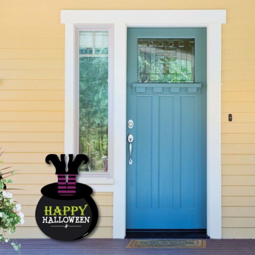 Big Dot of Happiness Happy Halloween - Party Decorations - Witch Party Welcome Yard Sign Perspective: bottom