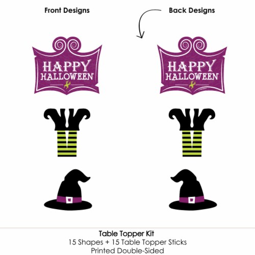 Big Dot of Happiness Happy Halloween - Witch Party Centerpiece Sticks - Table Toppers - 15 Ct Perspective: bottom