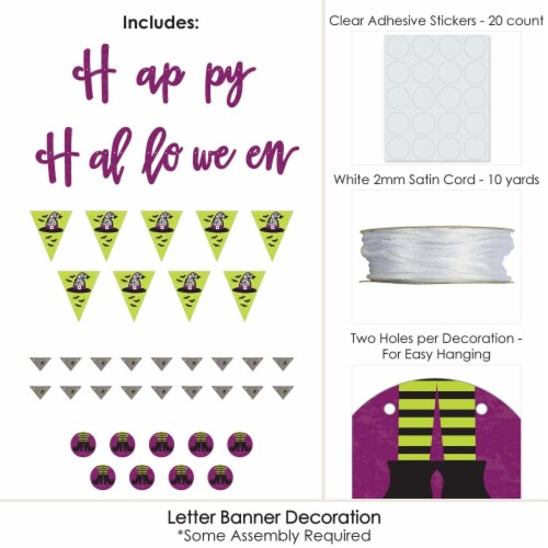 Big Dot of Happiness Happy Halloween - Witch Party Letter Banner Decoration - Happy Halloween Perspective: bottom