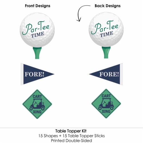 Big Dot of Happiness Par-Tee Time Golf Birthday or Retirement Centerpiece Table Toppers 15 Ct Perspective: bottom