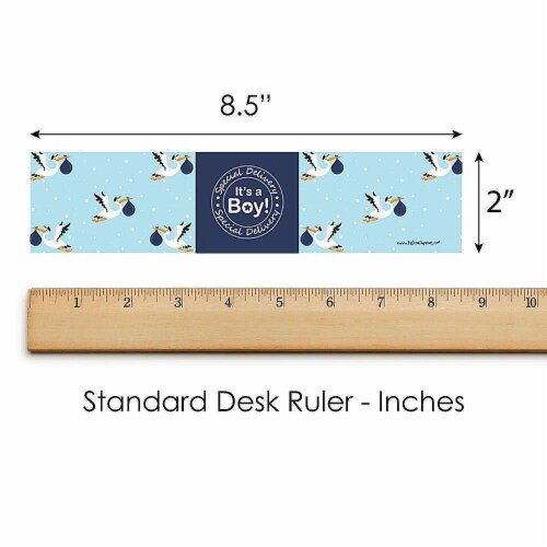 Big Dot of Happiness Boy Special Delivery It's A Boy Stork Water Bottle Sticker Labels 20 Ct Perspective: bottom