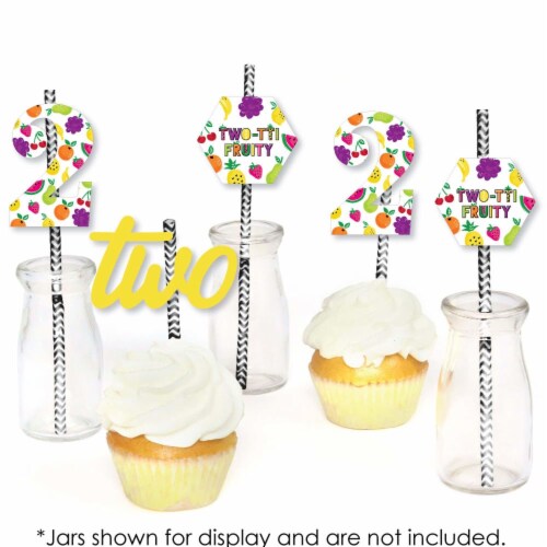 Big Dot of Happiness 2nd Birthday Two-tti Fruity - Striped Paper Straw Decor 24 Ct Perspective: bottom
