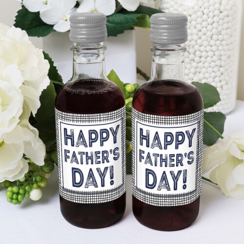Big Dot of Happiness My Dad is Rad Mini Wine Bottle Label Stickers Father's Day Favor 16 Ct Perspective: bottom