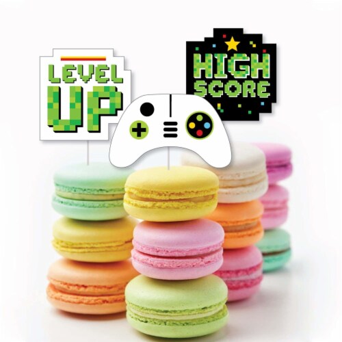 Big Dot of Happiness Game Zone - Cupcake Toppers Video Game Party Clear Treat Picks - 24 Ct Perspective: bottom