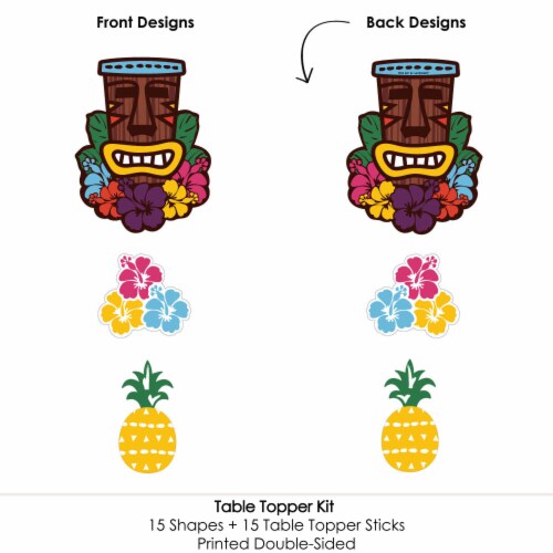 Big Dot of Happiness Tiki Luau - Hawaiian Party Centerpiece Sticks - Table Toppers - 15 Ct Perspective: bottom