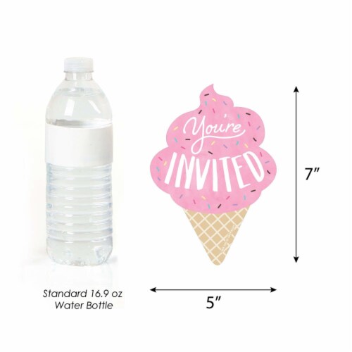 Big Dot of Happiness Scoop Up the Fun - Ice Cream - Shaped Fill-in Invites & Envelopes 12 Ct Perspective: bottom