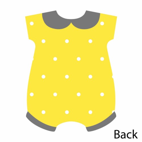 Big Dot of Happiness Hello Little One Yellow & Gray Shaped Thank You Cards & Envelopes 12 Ct Perspective: bottom