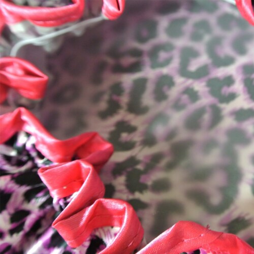 Kella Milla Stylish Satin Shower Cap, Pink Leopard Perspective: bottom