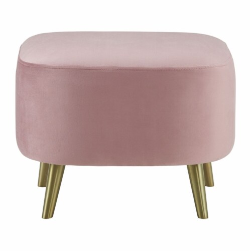 Picket House Furnishings Taryn Ottoman In Blush Perspective: bottom