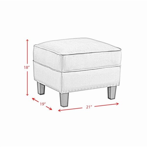 Picket House Furnishings Teagan Ottoman in Blue Perspective: bottom