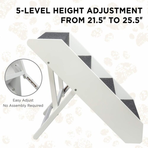 Arf Pets Wood Dog Stairs 4 Levels Height Adjustment Foldable Pet Steps for Dogs Cats 4 Steps Pick n Save