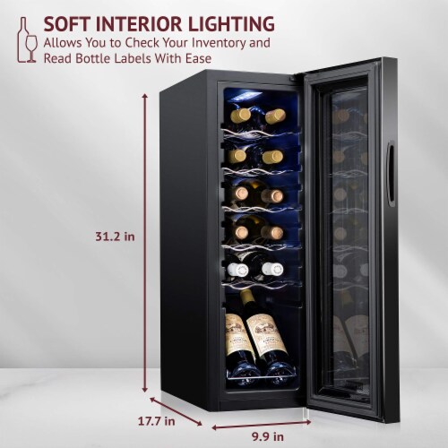 Schmecke 12 Bottle Compressor Wine Refrigerator, Freestanding Wine