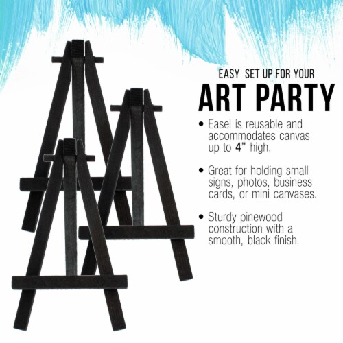 5  Mini Black Wood Display Easel (12 Pack), A-Frame Artist Painting Party Tripod Easel Perspective: bottom
