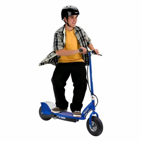 Razor E300 Adult RideOn 24V High-Torque Motorized Electric Powered Scooter, Blue Perspective: bottom