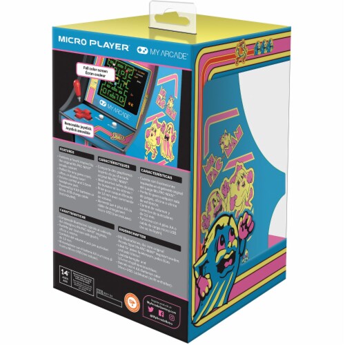 My Arcade Ms. Pac-man Micro Player Blue DRM3230 Perspective: bottom