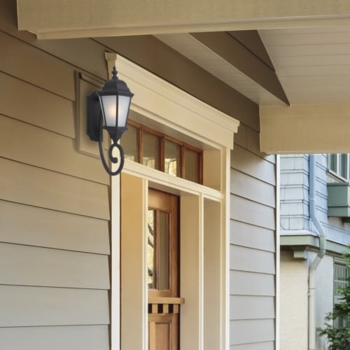 Yosemite Home Decor Brielle Exterior Light Wall Mount in Black Perspective: bottom