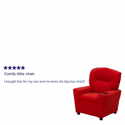 Flash furniture vinyl kids recliner 2025 with cup holder and headrest