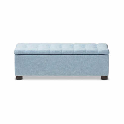 Roanoke Storage Bench in Light Blue Perspective: bottom