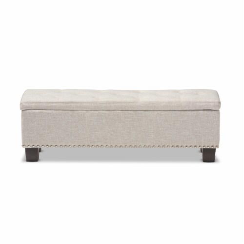 Hannah Storage Bench in Beige Perspective: bottom