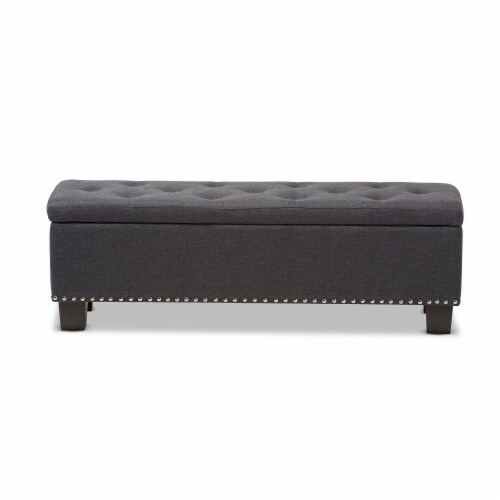 Hannah Storage Bench in Dark Gray Perspective: bottom